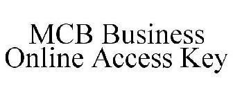 MCB BUSINESS ONLINE ACCESS KEY