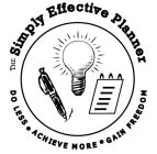 THE SIMPLY EFFECTIVE PLANNER DO LESS ACHIEVE MORE GAIN FREEDOM