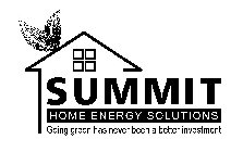 SUMMIT HOME ENERGY SOLUTIONS GOING GREEN HAS NEVER BEEN A BETTER INVESTMENT