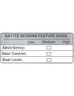 KAYTEE BEDDING FEATURE GUIDE LOW MEDIUMHIGH ABSORBENCY: ODOR CONTROL: DUST LEVEL