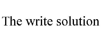 THE WRITE SOLUTION