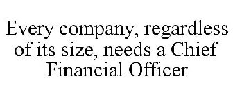 EVERY COMPANY, REGARDLESS OF ITS SIZE, NEEDS A CHIEF FINANCIAL OFFICER