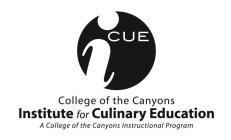 I CUE COLLEGE OF THE CANYONS INSTITUTE FOR CULINARY EDUCATION A COLLEGE OF THE CANYONS INSTRUCTIONAL PROGRAM