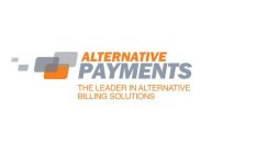 ALTERNATIVE PAYMENTS THE LEADER IN ALTERNATIVE BILLING SOLUTIONS