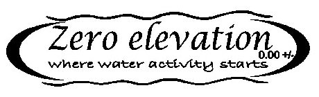 ZERO ELEVATION 0.00 +\- WHERE WATER ACTIVITY STARTS