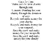 CASH FOR CANS MAKE CASH FOR YOUR CHARITY THROUGH CANS GENERATE FUNDING FOR YOUR CHARITY THROUGH THE DONATION OF CANS RECYCLE AND MAKE MONEY FOR YOUR CHARITY RECYCLE AND MAKE MONEY FOR YOUR NONPROFIT S