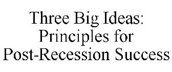 THREE BIG IDEAS: PRINCIPLES FOR POST-RECESSION SUCCESS