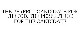 THE PERFECT CANDIDATE FOR THE JOB, THE PERFECT JOB FOR THE CANDIDATE