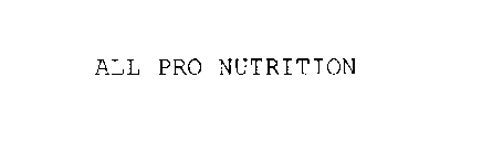 ALL PRO NUTRITION