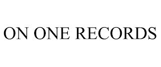 ON ONE RECORDS