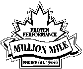 PROVEN PERFORMANCE MILLION MILE ENGINE OIL 15W40