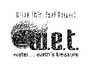 DRINK THIS. FEEL BETTER! W.E.T. WATER... EARTH'S TREASURE