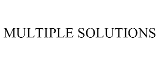 MULTIPLE SOLUTIONS