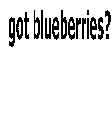 GOT BLUEBERRIES?