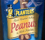 PLANTERS RICH ROASTED WHOLE PEANUTS IN MILK CHOCOLATE