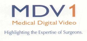 MDV 1 MEDICAL DIGITAL VIDEO HIGHLIGHTING THE EXPERTISE OF SURGEONS.