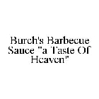 BURCH'S BARBECUE SAUCE 