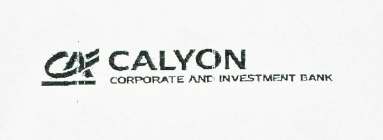 CA CALYON CORPORATE AND INVESTMENT BANK