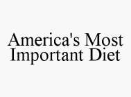 AMERICA'S MOST IMPORTANT DIET