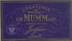 CHAMPAGNE FONDEE EN 1827 G.H. MUMM & CIE. À REIMS FRANCE JOYESSE DEMI-SEC PRODUIT DE FRANCE