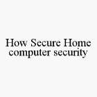 HOW SECURE HOME COMPUTER SECURITY