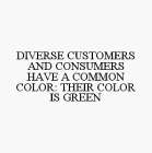 DIVERSE CUSTOMERS AND CONSUMERS HAVE A COMMON COLOR: THEIR COLOR IS GREEN