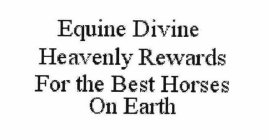 EQUINE DIVINE HEAVENLY REWARDS FOR THE BEST HORSES ON EARTH