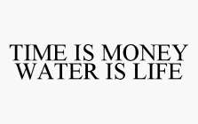 TIME IS MONEY WATER IS LIFE