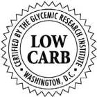 CERTIFIED BY THE GLYCEMIC RESEARCH INSTITUTE LOW CARB WASHINGTON D.C.