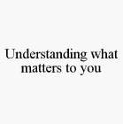 UNDERSTANDING WHAT MATTERS TO YOU