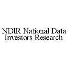 NDIR NATIONAL DATA INVESTORS RESEARCH