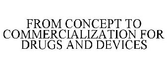 FROM CONCEPT TO COMMERCIALIZATION FOR DRUGS AND DEVICES