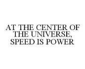 AT THE CENTER OF THE UNIVERSE, SPEED IS POWER