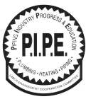 P.I.P.E. PIPING INDUSTRY PROGRESS & EDUCATION PLUMBING HEATING PIPING LABOR-MANAGEMENT COOPERATION COMMITTEE
