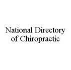 NATIONAL DIRECTORY OF CHIROPRACTIC