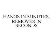 HANGS IN MINUTES, REMOVES IN SECONDS
