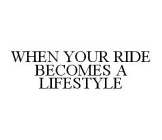 WHEN YOUR RIDE BECOMES A LIFESTYLE