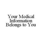YOUR MEDICAL INFORMATION BELONGS TO YOU