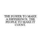 THE POWER TO MAKE A DIFFERENCE. THE PEOPLE TO MAKE IT COUNT.