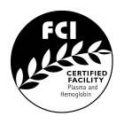 FCI CERTIFIED FACILITY PLASMA AND HEMOGLOBIN