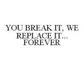 YOU BREAK IT, WE REPLACE IT... FOREVER