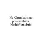 NO CHEMICALS, NO PRESERVATIVES.  NOTHIN' BUT FRUIT!