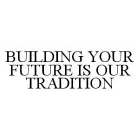 BUILDING YOUR FUTURE IS OUR TRADITION