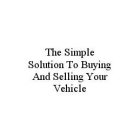 THE SIMPLE SOLUTION TO BUYING AND SELLING YOUR VEHICLE