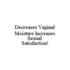 DECREASES VAGINAL MOISTURE INCREASES SEXUAL SATISFACTION!