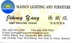 MAXSUN LIGHTING AND FURNITURE JIMMY YANG CHIEF EXECUTIVE OFFICER