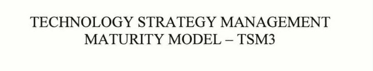 TECHNOLOGY STRATEGY MANAGEMENT MATURITY MODEL  TSM3