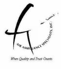 AIR AMBULANCE SPECIALISTS, INC.  WHEN QUALITY AND TRUST COUNTS