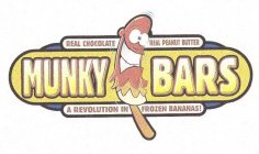 MUNKY BARS REAL CHOCOLATE REAL PEANUT BUTTER A REVOLUTION IN FROZEN BANANAS!