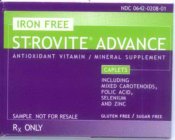 IRON FREE STROVITE ADVANCE ANTIOXIDANT VITAMIN/MINERAL SUPPLEMENT